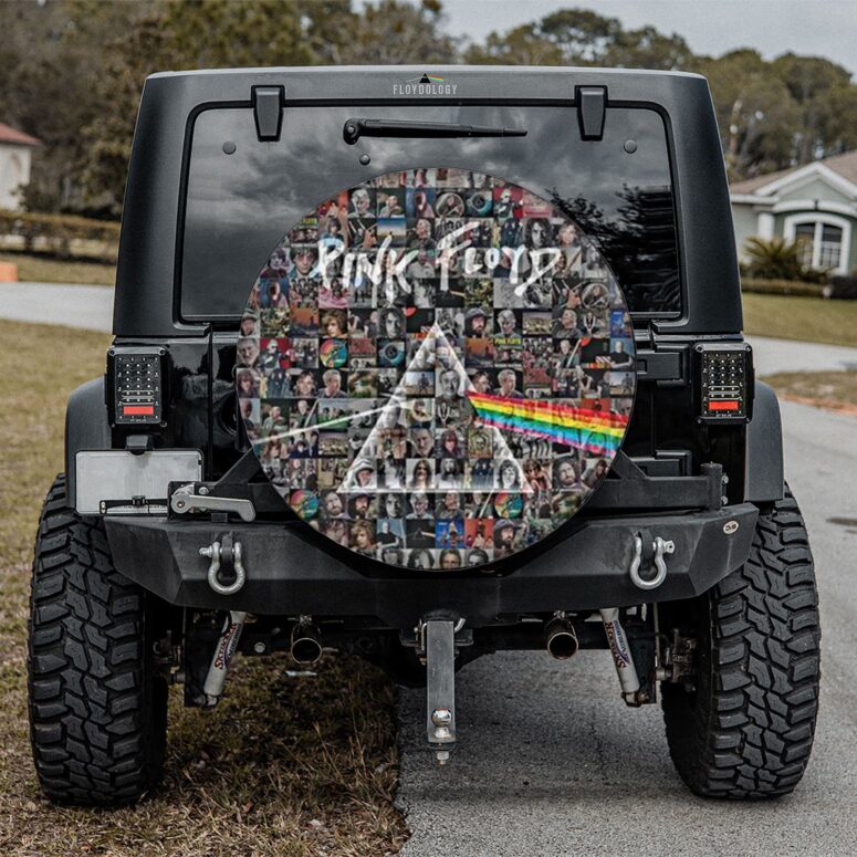 Pink Floyd Photo Mosaic Print Art of All Things Spare Tire Cover