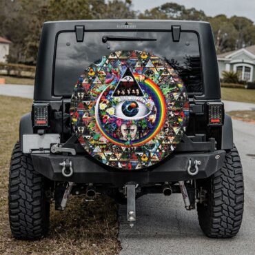 Pink Floyd Ring Collage Blotter Art Spare Tire Cover