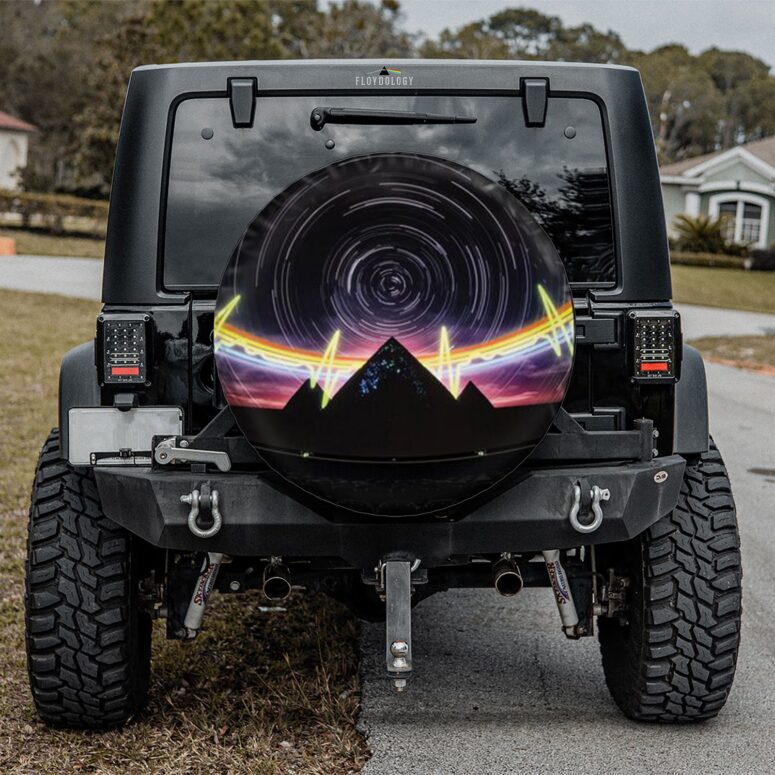 Pink Floyd The Dark Side Of The Moon Pyramid Night Sky Spare Tire Cover