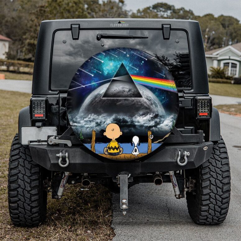 Snoopy And Charlie Brown Looking Dark Side Of The Moon Pink Floyd Spare Tire Cover Snoopy And Charlie Brown Looking Dark Side Of The Moon Pink Floyd Spare Tire Cover