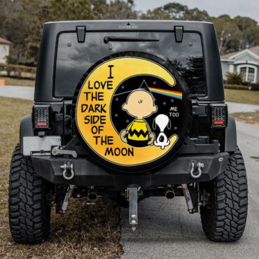Snoopy I love the dark Side Of the Moon Pink Floyd Spare Tire Cover