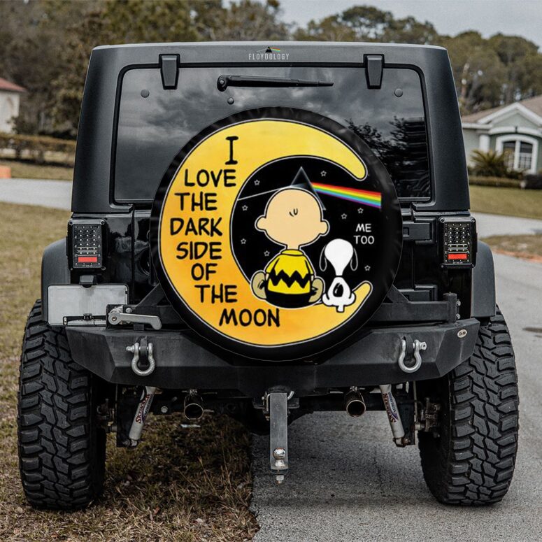 Snoopy I love the dark Side Of the Moon Pink Floyd Spare Tire Cover