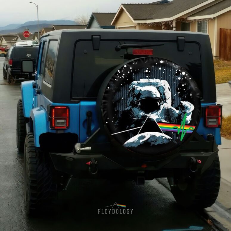 Astronaut Dark Side Of Moon Art Blue Pink Floyd Spare Tire Cover
