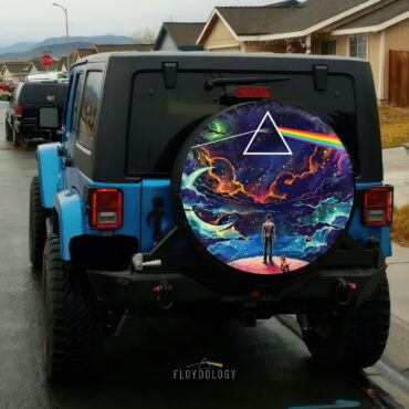 Man & Dog Looking For Dark Side Of The Moon Pink Floyd Spare Tire Cover