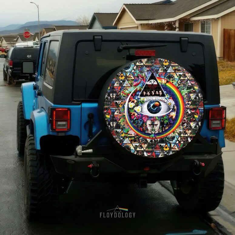 Pink Floyd Ring Collage Blotter Art Spare Tire Cover Pink Floyd Ring Collage Blotter Art Spare Tire Cover