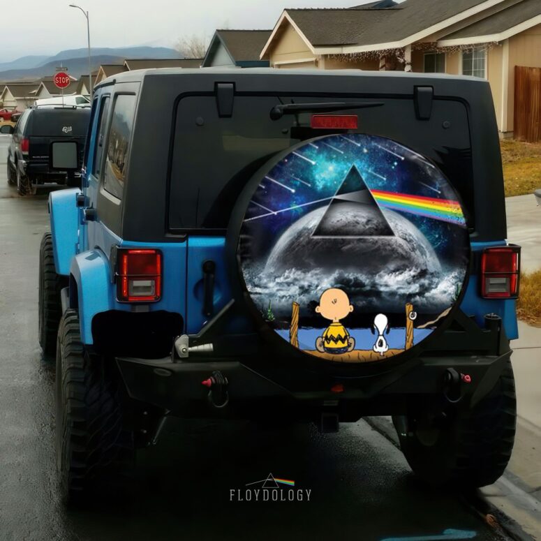 Snoopy And Charlie Brown Looking Dark Side Of The Moon Pink Floyd Spare Tire Cover Snoopy And Charlie Brown Looking Dark Side Of The Moon Pink Floyd Spare Tire Cover