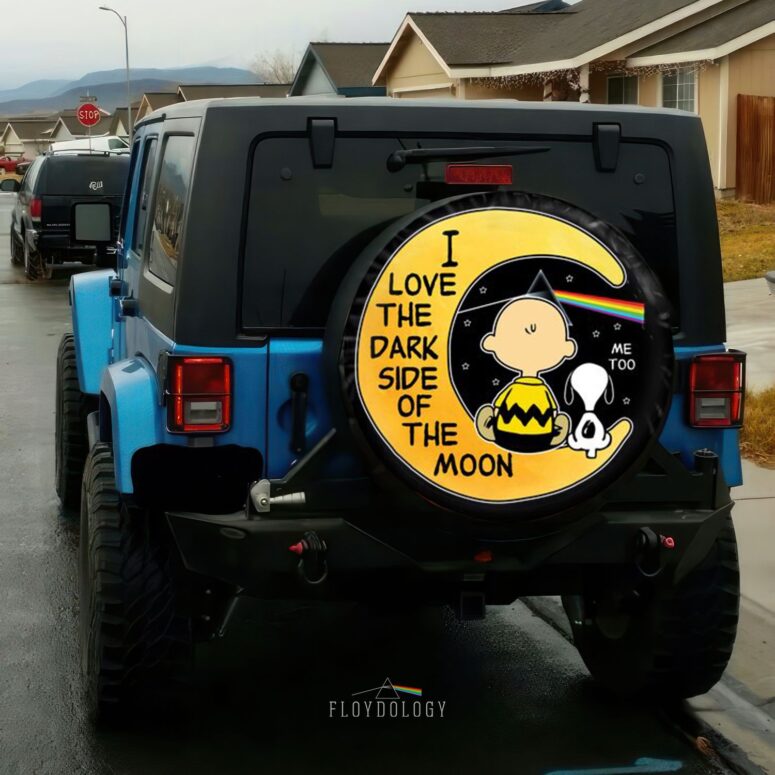 Snoopy I love the dark Side Of the Moon Pink Floyd Spare Tire Cover