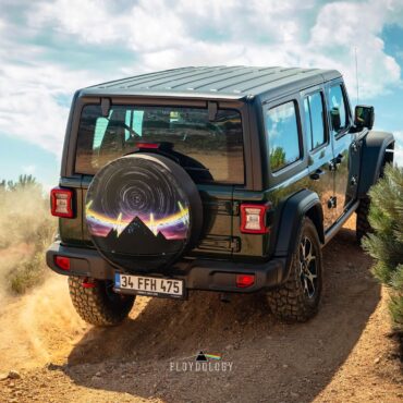Pink Floyd The Dark Side Of The Moon Pyramid Night Sky Spare Tire Cover
