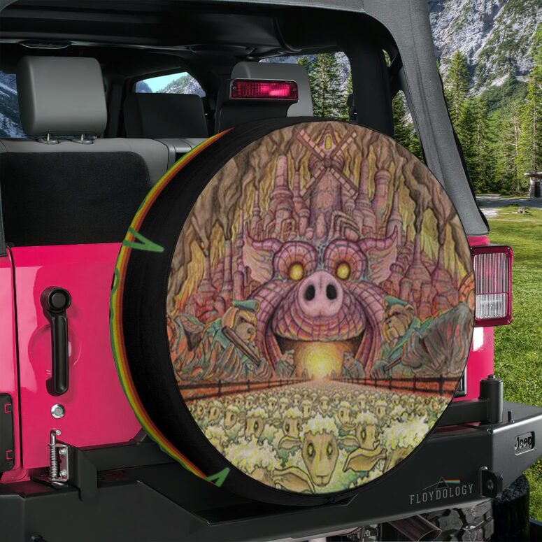 Animals Farm Tribute Painting Pink Floyd Spare Tire Cover