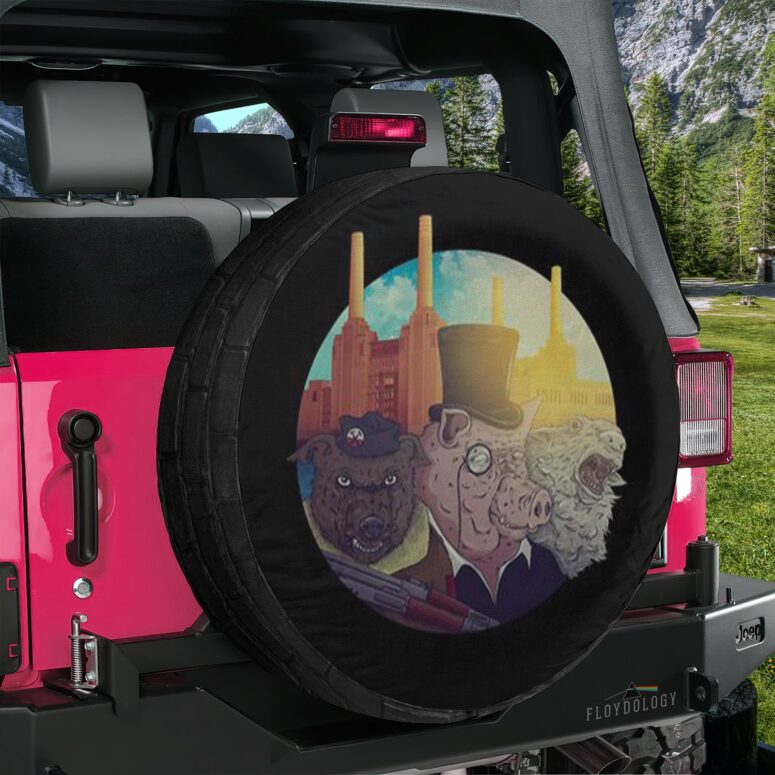 Animals Illustration Pink Floyd Spare Tire Cover Animals Illustration Pink Floyd Spare Tire Cover