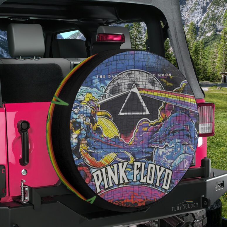 Dark Side Of The Moon The Wall Brick Art Pink Floyd Spare Tire Cover Dark Side Of The Moon The Wall Brick Art Pink Floyd Spare Tire Cover