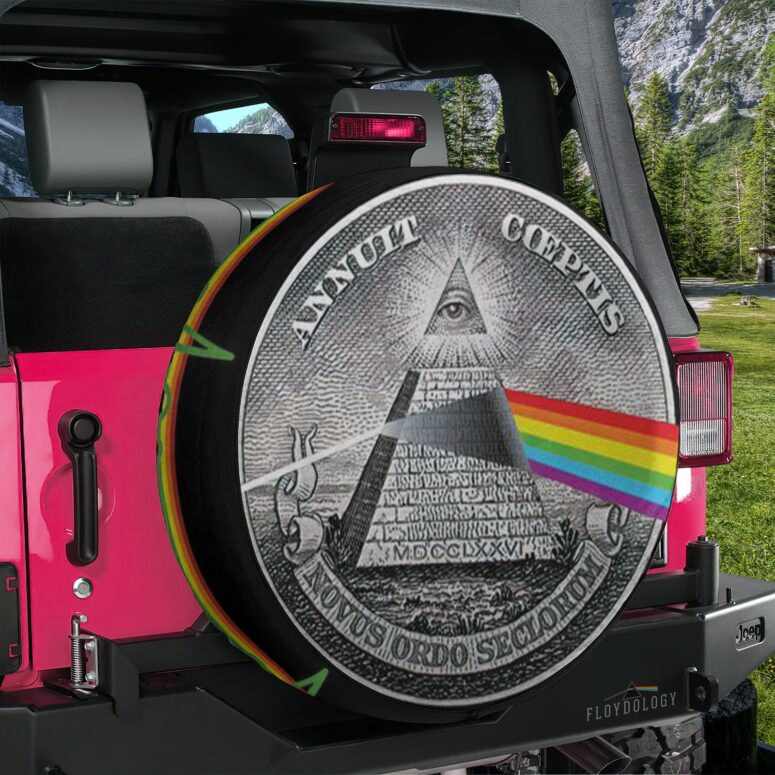 In God We Trust on Money DSOTM Pink Floyd Spare Tire Cover In God We Trust on Money DSOTM Pink Floyd Spare Tire Cover