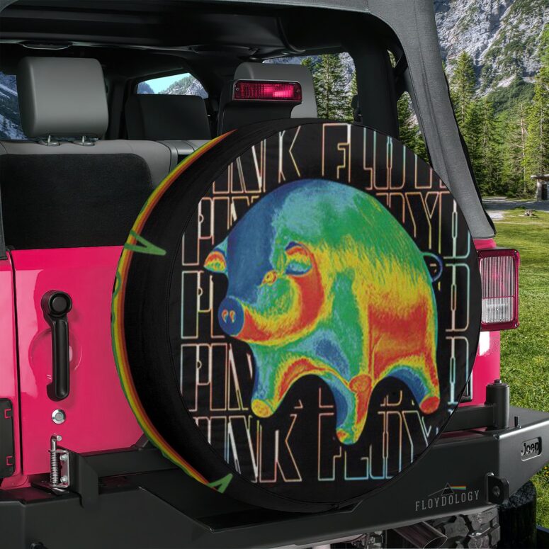Pink Floyd Hologram Psychadelic Floating Pigs Animals Spare Tire Cover Pink Floyd Hologram Psychadelic Floating Pigs Animals Spare Tire Cover