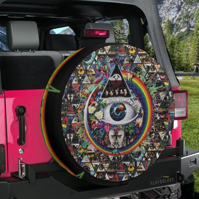 Pink Floyd Ring Collage Blotter Art Spare Tire Cover Pink Floyd Ring Collage Blotter Art Spare Tire Cover