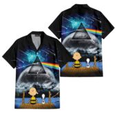Snoopy And Charlie Brown Looking Dark Side Of The Moon Hawaiian Shirt 2sides - OtherBrick
