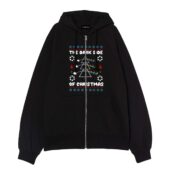 The Dark Side Of Christmas Pink Floyd Front Ziphoodie Black - OtherBrick