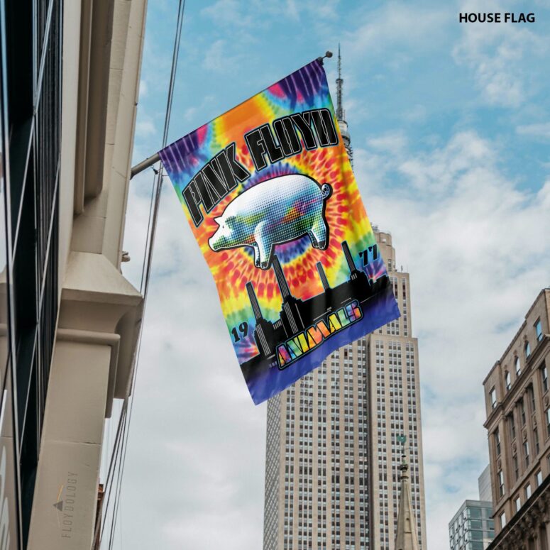 Animals 1977 TieDye Pink Floyd Vertical House Flag