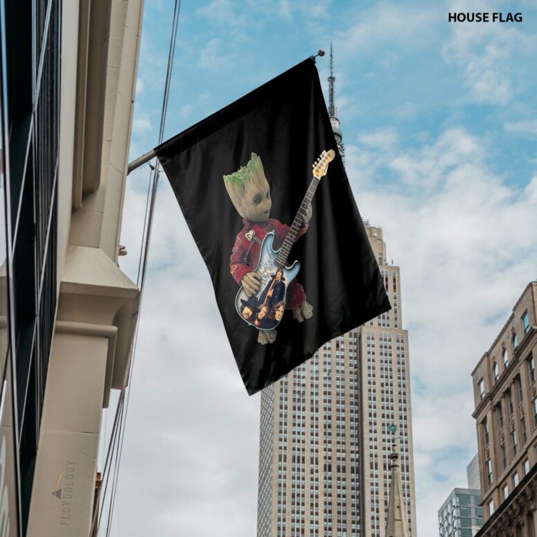 Baby Groot Plays The Guitar Pink Floyd Flag