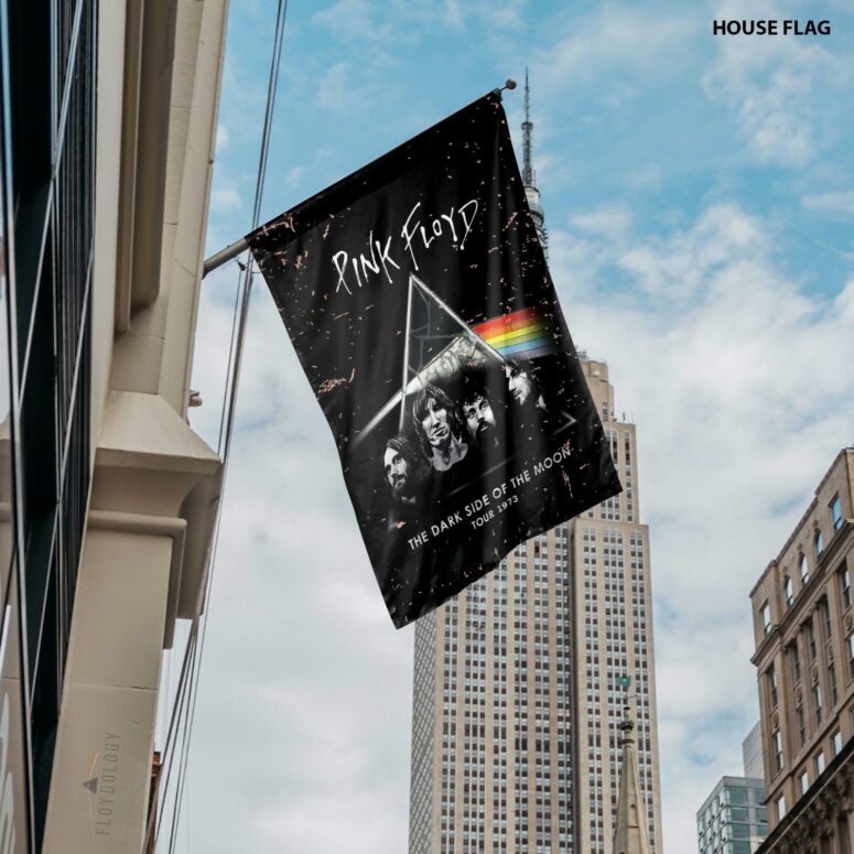 Dark Side Of The Moon 1973 inspired Acid Wash Pink Floyd Flag