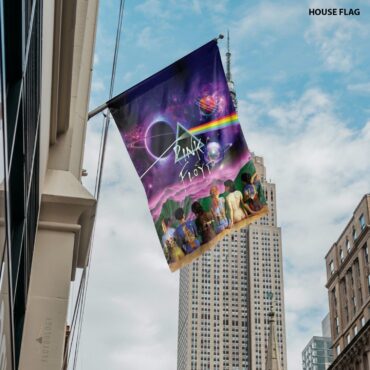 Dark Side Of the Moon Backs of Models Pink Floyd Vertical House Flag