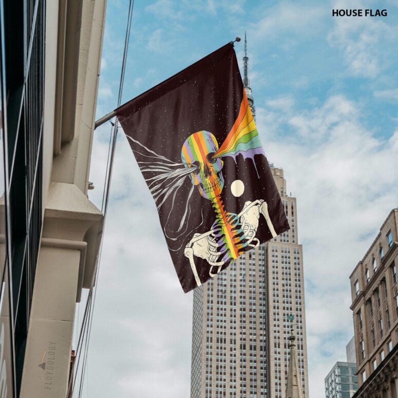 Dark Side of Existence Skeleton Pink Floyd Flag Dark Side of Existence Skeleton Pink Floyd Flag