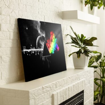 Dark Side Of the Moon in Space Digital Art Pink Floyd Canvas