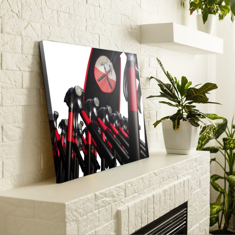 Hammer March White Pink Floyd Canvas