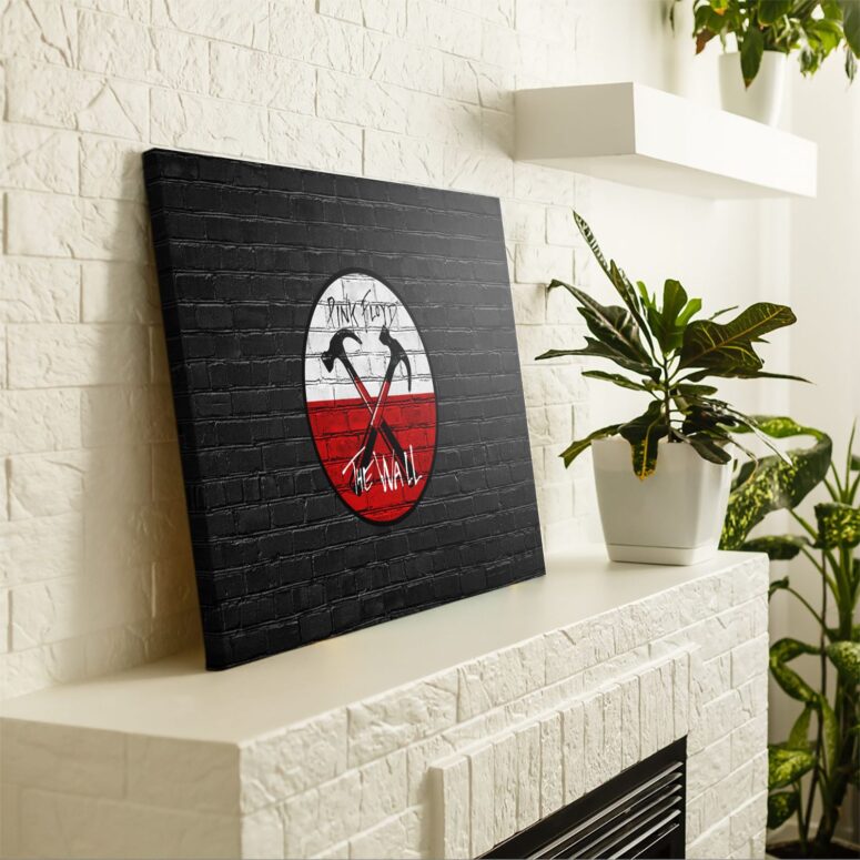 Pink Floyd The Wall Emblem on Brick Background Canvas