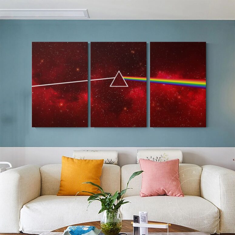 Dark Side Of The Moon Art Red Pink Floyd Canvas Dark Side Of The Moon Art Red Pink Floyd Canvas