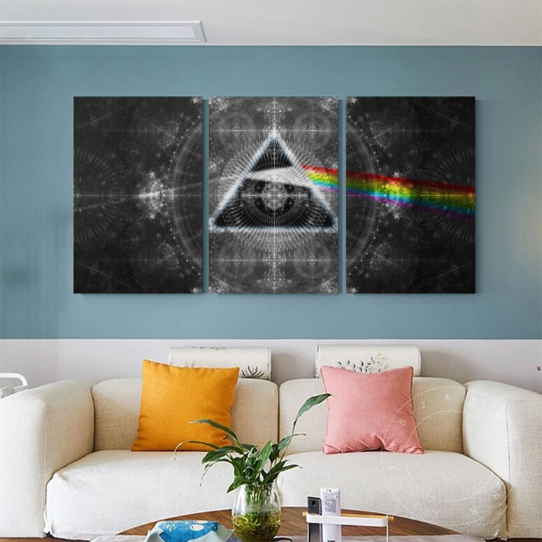 Dark Side Of The Moon Psychedelic Art Pink Floyd Canvas