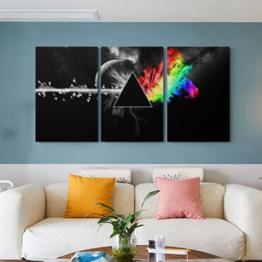 Dark Side Of the Moon in Space Digital Art Pink Floyd Canvas