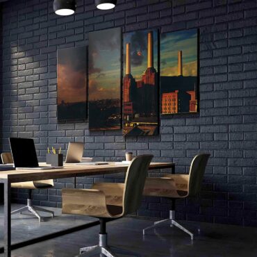 Animals Album Cover Flying Pig Battersea Power Station Canvas