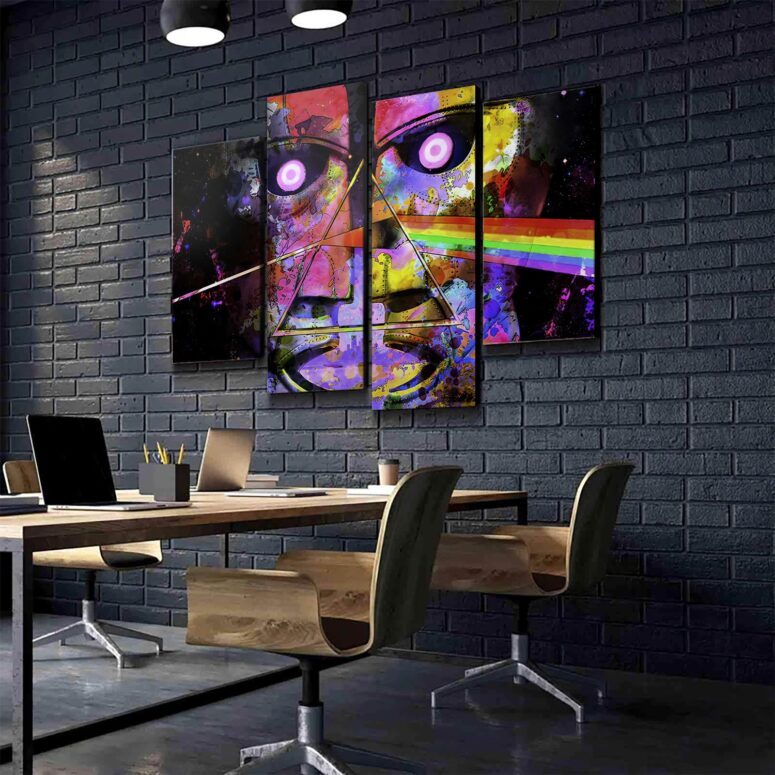 DSOTM x The Division Bell psychedelic art Pink Floyd Canvas
