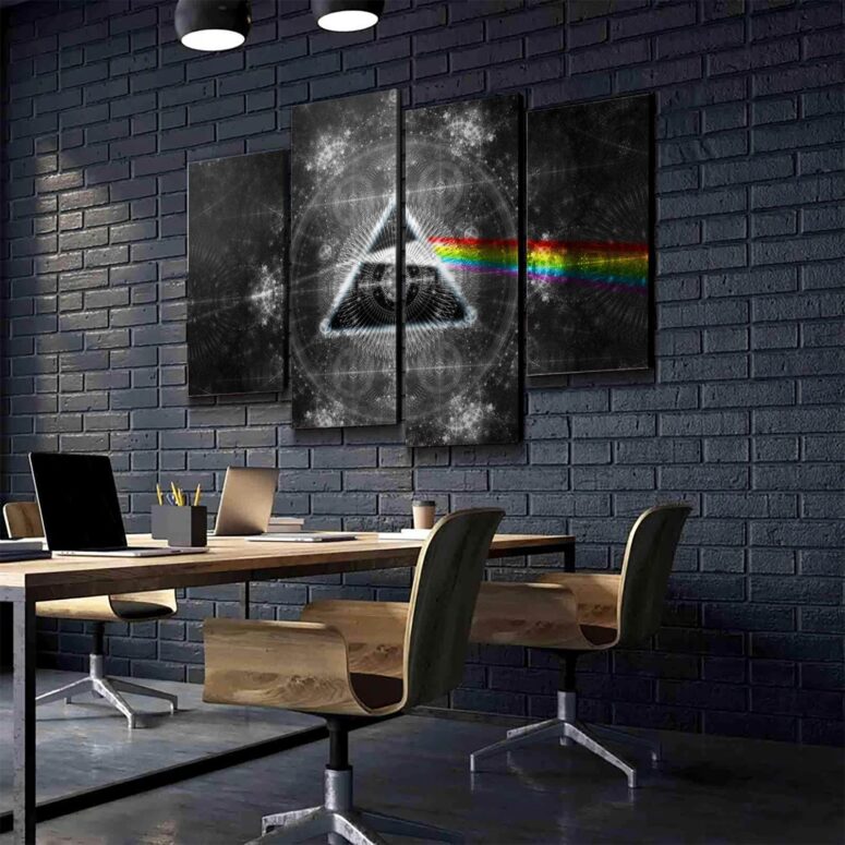 Dark Side Of The Moon Psychedelic Art Pink Floyd Canvas