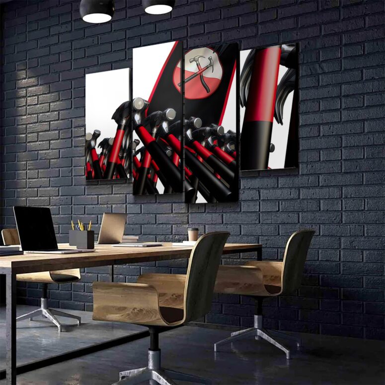 Hammer March White Pink Floyd Canvas