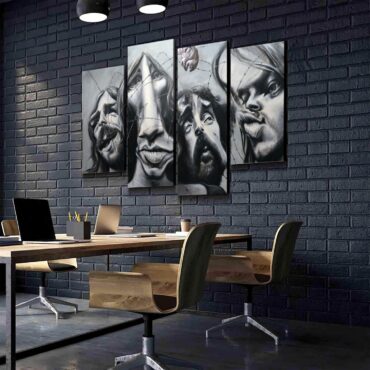 Pink Floyd Band Hand Drawing Art Canvas