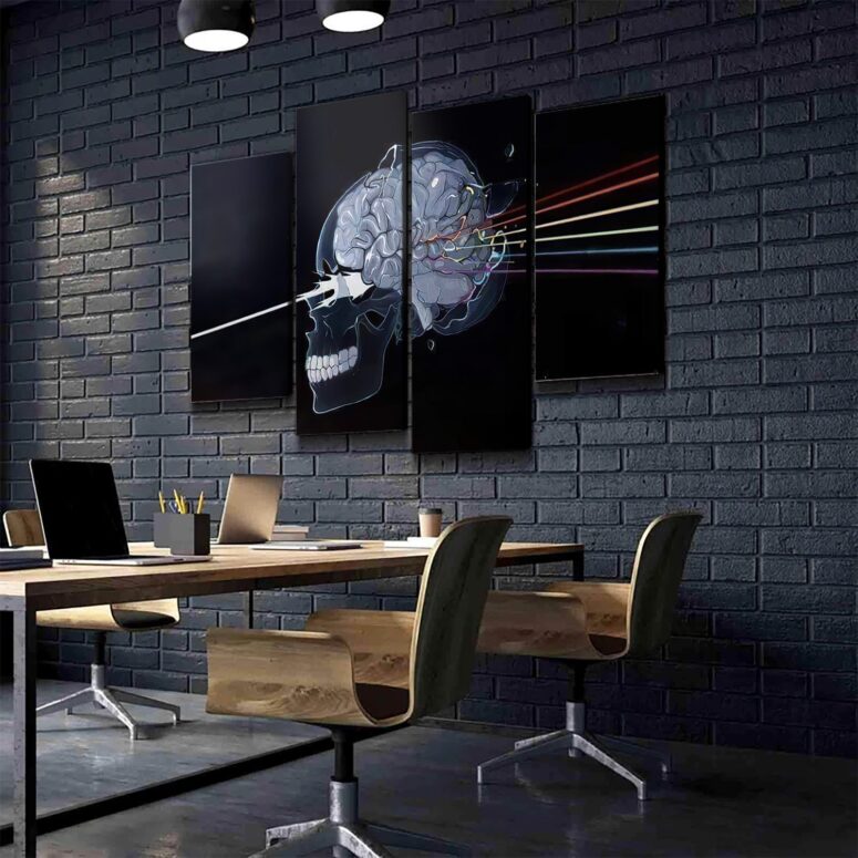 Skulll Dark Side Of The Moon Pink Floyd Canvas Skulll Dark Side Of The Moon Pink Floyd Canvas