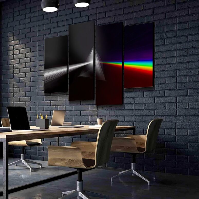 The Dark Side of The Moon Digital Painting Pink Floyd Canvas