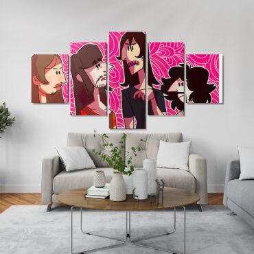 Pink Floyd Band Cartoon Art Canvas