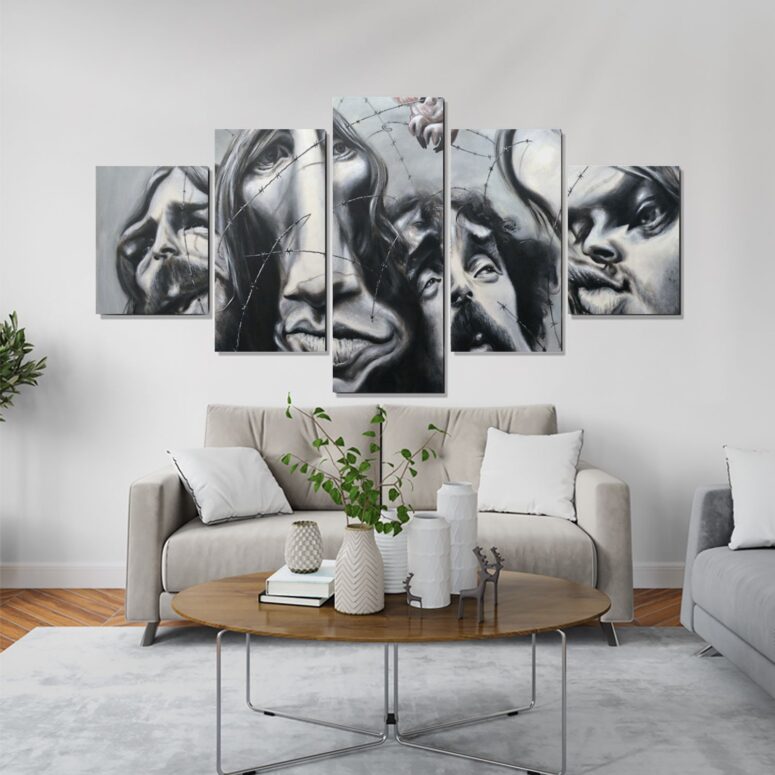 Pink Floyd Band Hand Drawing Art Canvas
