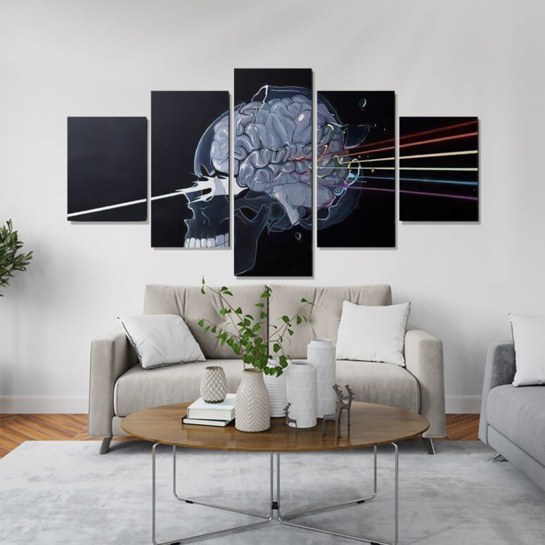 Skulll Dark Side Of The Moon Pink Floyd Canvas Skulll Dark Side Of The Moon Pink Floyd Canvas
