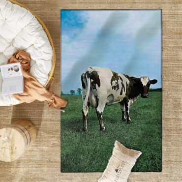 Atom Heart Mother Cow in a field Pink Floyd Rug