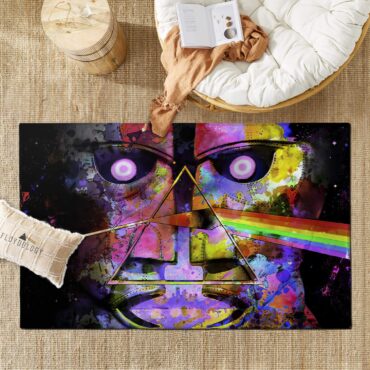 DSOTM x The Division Bell psychedelic art Pink Floyd Rug