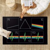 Dark Side Of The Moon 50th Prism Heart Beat Pink Floyd Rug