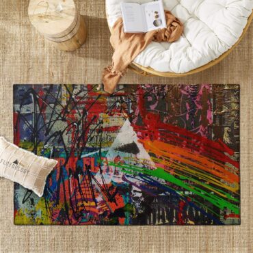 Dark Side Of The Moon Painting Stretched Pink Floyd Rug Dark Side Of The Moon Painting Stretched Pink Floyd Rug