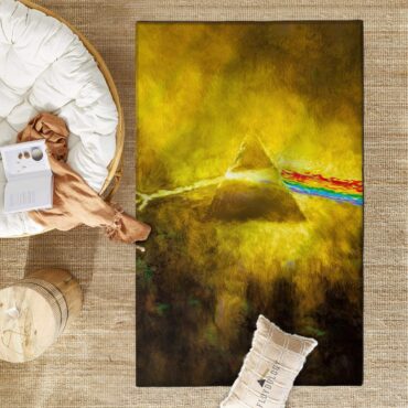 Golden Dark Side Of The Moon Pink Floyd Rug