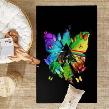 Nick Mason Butterfly x Dark Side Of The Moon Pink Floyd Rug Nick Mason Butterfly x Dark Side Of The Moon Pink Floyd Rug