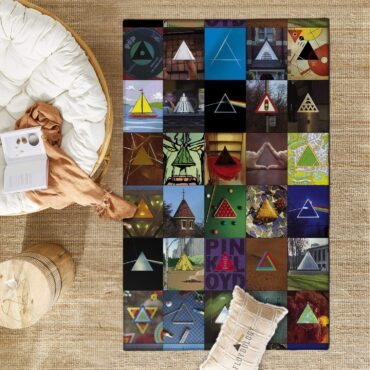 Pink floyd Poster Collage Rug Pink floyd Poster Collage Rug