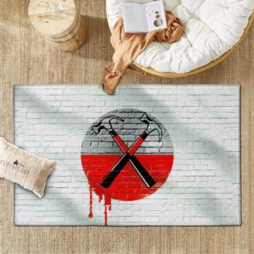 The Wall Hammers Bleeding Pink Floyd Rug