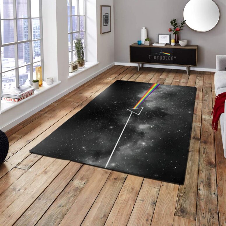 Dark Side Of The Moon Art Black Pink Floyd Rug